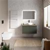 DEGHI Mobile bagno sospeso 90cm 2 ante bianco opaco con top rovere portofino - Cuki