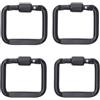 LivGrain Moschettone quadrato clip 4-pack lega di alluminio vite cancello | Chiusura a vite, impedisce l'apertura accidentale, lega di alluminio, carico di 20 kg, mix nero e argento