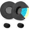 TaiZiChangQin Ice Silk - Cuscinetti auricolari per Poly Voyager 4310 UC/4320 UC/Focus UC | Cuscinetti in gel refrigerante di ricambio, in morbida memory foam, isolamento acustico, colore nero (70 mm)