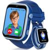AIMIUVEI 4G Smartwatch Bambini, GPS, Videochiamata, WhatsApp, WiFi, SMS, Regalo, Blu | Orologio Bambino con Chiamate, Modalità Scuola, SOS, Chat Vocale, IP68, Calcolatrice Contapassi per Bambino Bambina 4-12 Anni