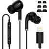 Gaef Auricolari in-ear per iPhone, cuffie con cavo HiFi audio stereo isolanti, con microfono e controllo del volume, cuffie cablate per iPhone 14 Pro/14/13/12/11/XR/XS/X/8/7/SE, i Pad