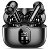 Btootos Cuffie Bluetooth, Auricolari Bluetooth 5.4 In Ear HD HiFi Stereo con 4 Mic | Cuffiette Bluetooth 36 Ore LED Display, Cuffie Senza Fili IP7 Impermeabili, USB-C, Touch Control, Nero opaco