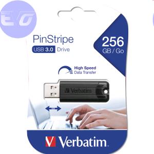 VERBATIM PEN DRIVE 256GB VERBATIM USB 3.0 PinStripe Nera 8R2.5W - 49320