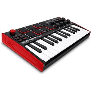 AKAI Professional MPK Mini MK3 - Tastiera MIDI Controller USB a 25 Note con 8 Drum Pad Retroilluminati, 8 Manopole e Software Incluso