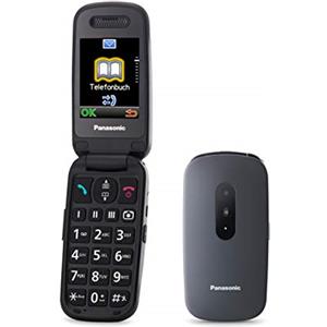 Panasonic KX-TU446EXG Telefono Cellulare Facilitato, Compatibile con Apparecchi Acustici, Ottimale per Anziani, Pulsanti Grandi Retroilluminati, Ampio Display, 600 Ore di Autonomia, Grigio