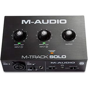 M-Audio M-Track Solo - Interfaccia audio Scheda Audio Esterna USB per registrazione, streaming e podcasting, con ingresso XLR, Line e DI e software