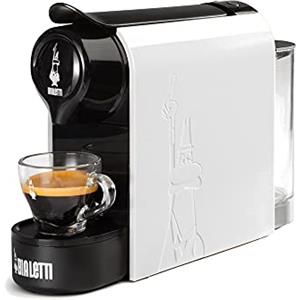 Bialetti Gioia, Macchina Caffè Espresso per Capsule in Alluminio, Supercompatta, Serbatoio 500 ml, Bianco