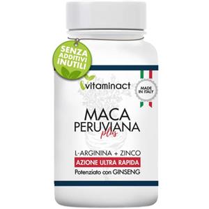 Vitaminact Maca Peruviana Plus XXL Altissimo Dosaggio 10000.00 mcg al giorno - Potenziato con Ginseng + Arginina + Zinco + Vitamine B9, B6, B12, C - Made in Italia - Formula Innovativa