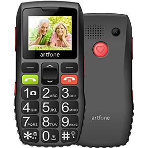artfone C1 Telefono Cellulare Anziani, Pulsanti Grandi, Volume Grande, Funzione SOS,Nero