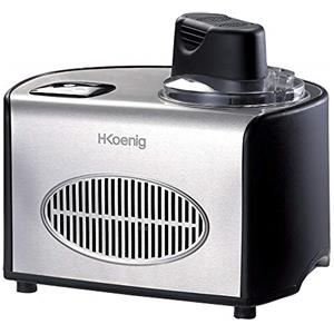 H.Koenig HF250 Gelatiera per gelati e sorbetti con compressore autorefrigerante, 1,5L, Preparazione in 40min, Acciaio Inox, 150W