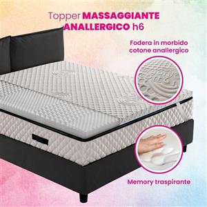 Koorlian Topper Memory Foam 180x200 cm, 7.5 cm Topper Materasso  Coprimaterasso per Alleviare Pressione, Rimovibile e Lavabile, CertiPUR-US