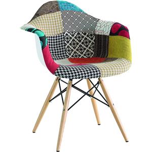 Poltroncina HAVANA imbottita in tessuto patchwork - Konte Design