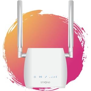 STRONG 4GROUTER300M Router 4G LTE WLAN 300M(LTE fino a 150 Mbit/S, 2.4 GHz WiFi @ 300 Mbit/S, 802.11b/g/N, porta LAN, adattatore SIM, bianco