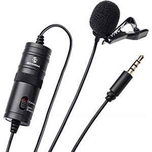 Boya BY-M1 - Microfono a clip per fotocamera DSLR/smartphone/videocamera/registratori audio, colore: nero