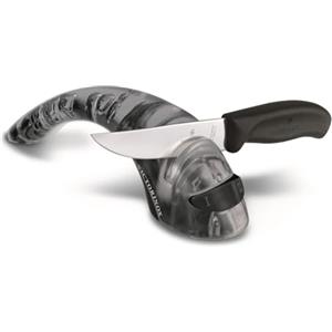 Victorinox, coltello universale, affilalama, con rulli in ceramica, 2 livelli, prelevigatura, levigatura fine, prodotto in Svizzera, colore nero