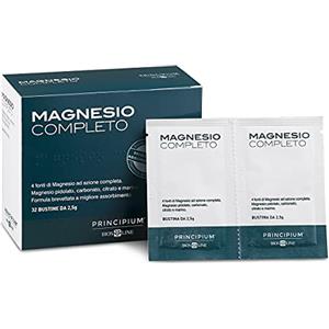 BIOS LINE Principium, Magnesio completo, 4 fonti di magnesio ad azione completa, Integratore anti stress, Senza glutine e senza lattosio (32 Bustine)
