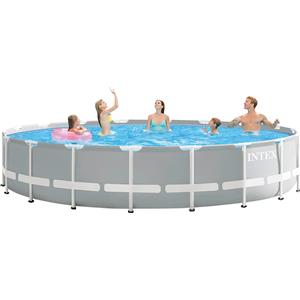 intex piscina fuori terra con telaio portante piscina esterna da giardino rotonda ø 610×132 cm con pompa filtro - 26756 prism frame