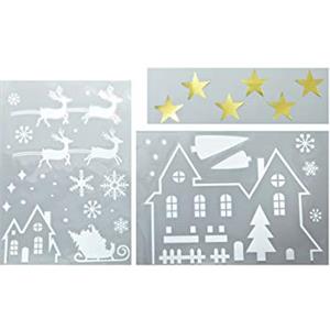 HEITMANN DECO Immagini per finestre - Decorazione per finestre in bianco, oro - Autoadesive - Natale - Palline di Natale