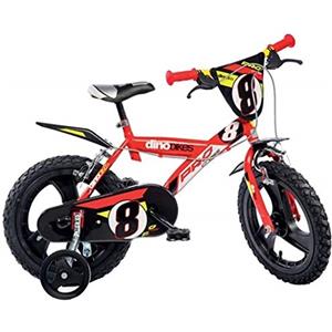 Dino Bikes 143 GLN bicicletta 14 serie 23 con rotelle e doppio freno per bambini dai 4 ai 7 anni