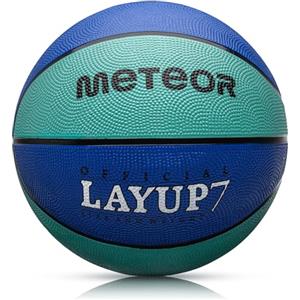meteor Palla Basket Pallone da Basket Basketball - Taglia 5 o 6 o 7 - Dimensione Bambini & Giovani & Adulti da Basket Ideale per Formazione Pallacanestro - Layup (5, Rosa/Blu)
