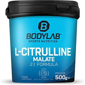 Bodylab24 L-Citrulline Malate 500g, 5g L-Citrulline Malate per dose giornaliera, formula di citrullina malato in un rapporto 2:1, perfetto per allenamenti ad alta intensità, polvere insapore