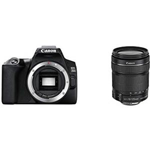 Canon EOS 250D (24, 1 Megapixel, display Vari-Angle da 7,7 cm (3 pollici), sensore APS-C, 4K, Full HD, DIGIC 8, WLAN, Bluetooth), nero, con obiettivo EF-S 18-135 mm f/3.5-5.6 IS STM