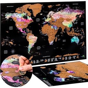 ATLAS & GREEN Mappa del mondo da grattare | Cartina Geografica Mondo | Mappamondo da Parete | Mappa dell'Europa + Tubo Regalo Inclusi