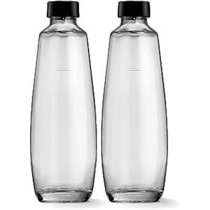 Sodastream, Bipack 2 Bottiglie di Vetro da 1L compatibili SOLO con gasatore Sodastream Duo
