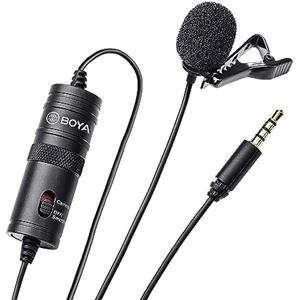 BOYA BY-M1 - Microfono omnidirezionale a condensatore da 6 metri, cavi audio, compatibile con fotocamere reflex digitali, videocamere, smartphone, nero