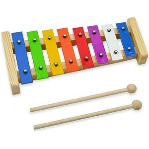 A-Star Xilofono Glockenspiel colorato diatonico a 8 note con tasti multicolori con due battitori in legno - da C6 a C7