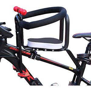 Dittzz Seggiolino anteriore per bicicletta, rimovibile, con impugnatura a pedale e guardrail, seggiolino per bici da strada