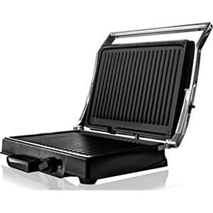 Barbecue Elettrico Piastra Antiaderente senza Fumo e Odori 1200W  Raccogligrasso