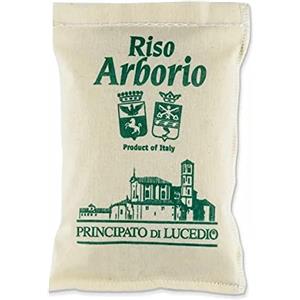 Principato di Lucedio - Riso ARBORIO - 1 kg - Sacchetto in Cellophane con Atmosfera Protettiva e Sacco di Tela