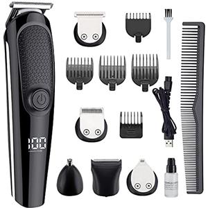 Shengtai 0261 Tagliacapelli ricaricabile, Regolatore professionale della barba, 5 in 1 Mens Grooming Kit (ST-0261)
