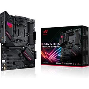 ASUS ROG Strix B550-F Gaming, Scheda Madre Gaming ATX, AMD B550, Socket AM4, DDR4, PCI 4.0, LAN Intel 2.5Gb, 2xM.2,ASUS Optimem II, USB 3.2 Gen 2, Aura Sync RGB, Nero
