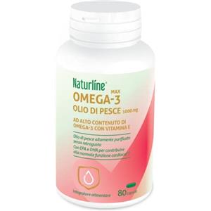 Naturline Olio di pesce Omega 3 1000mg Olio di pesce altamente purificato ad alto contenuto di EPA e DHA e senza retrogusto 80 capsule