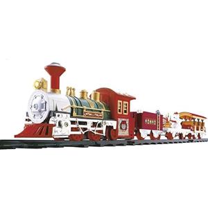 WEB2O - Treno elettrico di Natale, con suoni e luci, decorazione natalizia, treno con vagoni animati e binari, natalizio