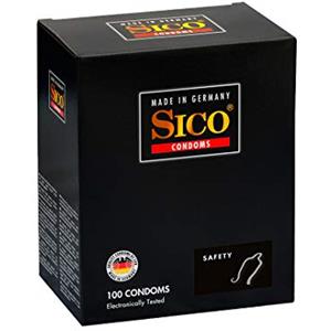 SICO Grip preservativi - anello elastico migliorato per una vestibilità più stretta - lattice di gomma naturale - confezionato singolarmente in una scatola - 50 pezzi - Made in Germany