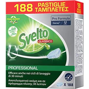 Diversey Svelto Professional Detersivo Classico in Pastiglie per Lavastoviglie Pro Formula Eco Detergente - Confezione da 188 Tabs