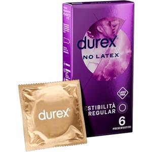 Durex No Latex Preservativi senza Lattice, 6 Profilattici