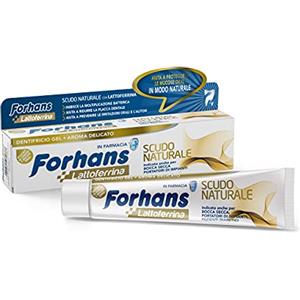 Forhans, Dentifricio Gel Scudo Naturale, con Lattoferrina, Azione Antibatterica per il Cavo Orale, Protezione Naturale, 75 ml