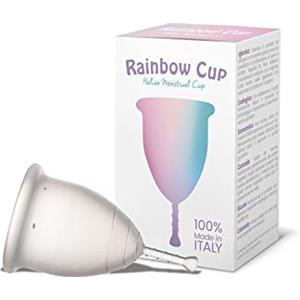 Rainbowcup Rainbow Cup, Coppetta Mestruale Made in Italy in Silicone Medicale Senza Lattice e Additivi, Comoda, Ecologica, Sicura, in più Varianti, Coppetta Mestruale Tonica, Colore Raggio di Sole, Taglia 1