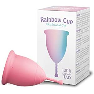 Rainbowcup Rainbow Cup, Coppetta Mestruale Made in Italy in Silicone Medicale Senza Lattice e Additivi, Comoda, Ecologica, Sicura, in più Varianti, Coppetta Mestruale Morbida, Colore Ciclamino, Taglia 1