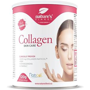Nature's Finest by Nutrisslim Collagene Skin Care con Naticol®, MSM, Vitamina C e Ashwagandha | Collagene marino puro | Collagene da bere il migliore per capelli, pelle e unghie | Polvere