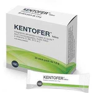 S&R Farmaceutici KENTOFER Folico - Integratore alimentare a base di Ferro, utile supporto in caso di carenza di Ferro e Vitamine anche in gravidanza, 20 stick packs