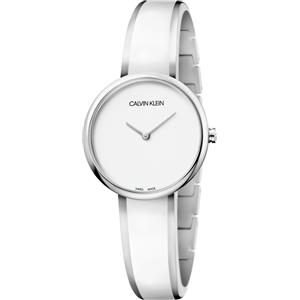 Calvin Klein Seduce / orologio donna / quadrante bianco / cassa acciaio / bracciale acciaio e resina bianca - K4E2N116