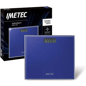 Imetec Compact ES1 100 Bilancia pesapersone elettronica compatta, Design ultrasottile, Ampio LCD display, Portata Max 150 kg