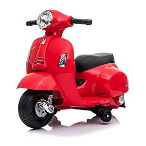 TECNOBIKE SHOP - VENDITA ACCESSORI GIOCA Moto Elettrica per Bambini 6V Moto Vespa Small GTS Luci (Rosso)