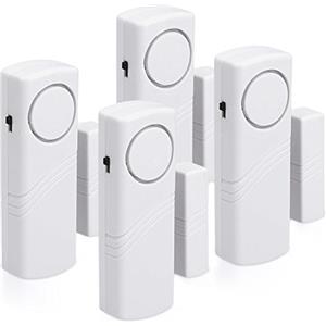 kwmobile allarme per porte e finestre - set da 4 dispositivi antifurto wireless sicurezza casa - sensore magnetico acustico con batterie incluse