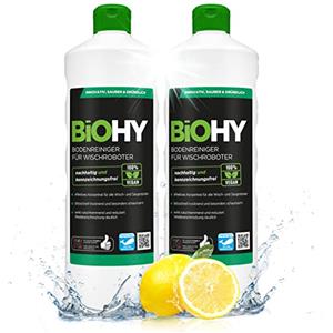 BiOHY Detersivo per pavimenti (6 bottiglie da 1l) | Concentrato per tutte le apparecchiature di pulizia e tutti i pavimenti duri | Pulizia senza striature (Bodenreiniger)